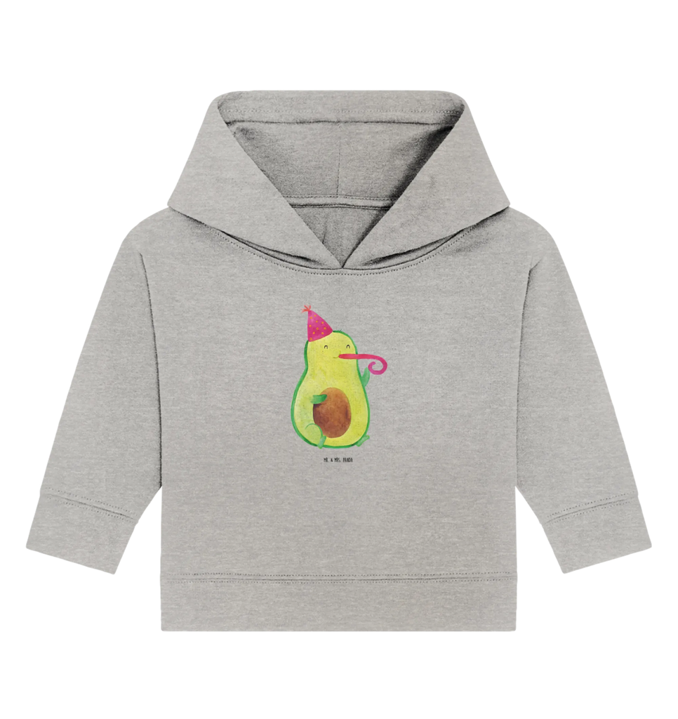 Organic Baby Hoodie Avocado Feier Baby Kapuzenshirt, Baby Kapuzensweatshirt, Baby Hoodie, Baby Pullover, Avocado, Veggie, Vegan, Gesund, Party, Feierlichkeit, Feier, Fete, Geburtstag, Gute Laune, Tröte