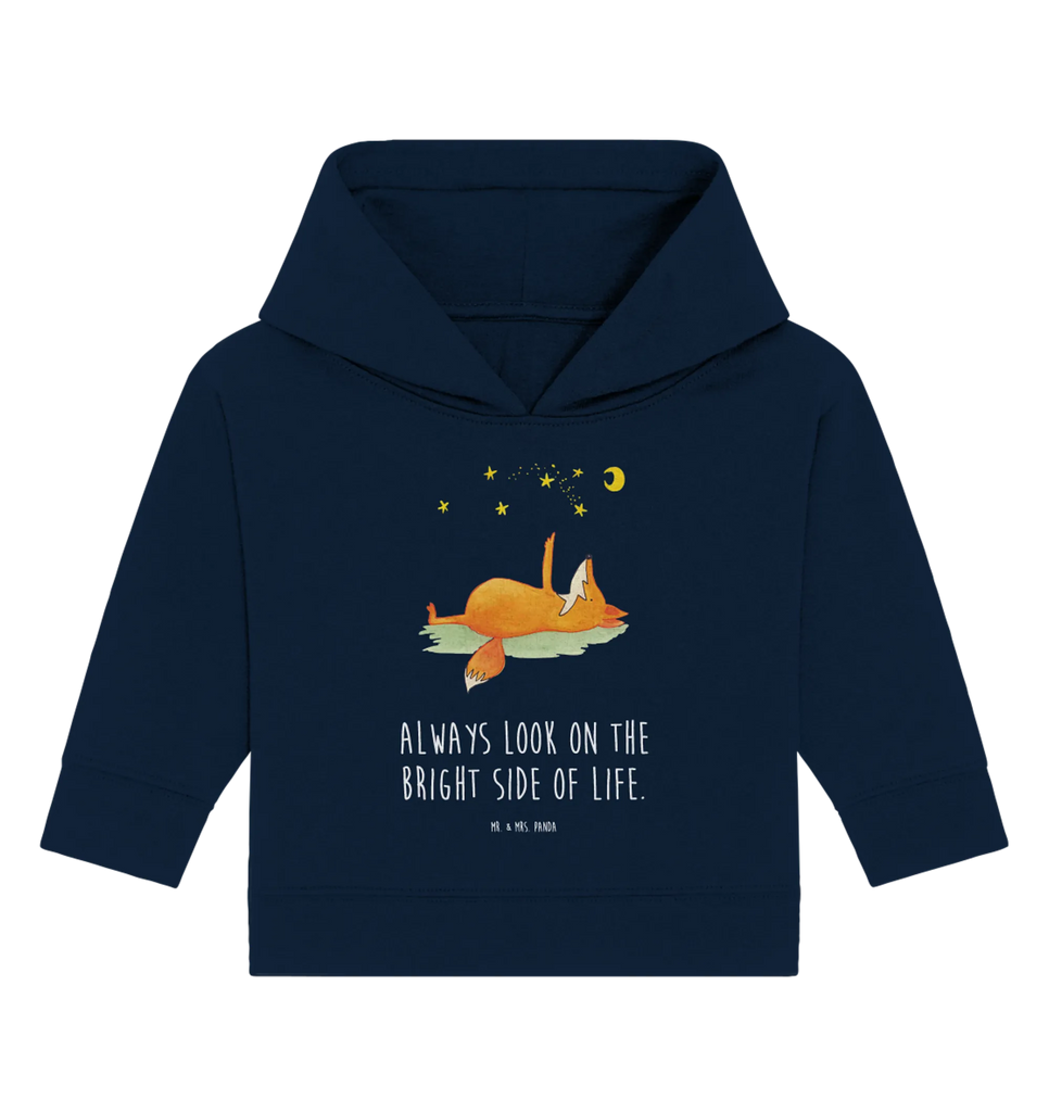 Organic Baby Hoodie Fuchs Sterne Baby Kapuzenshirt, Baby Kapuzensweatshirt, Baby Hoodie, Baby Pullover, Fuchs, Füchse, tröstende Worte, Spruch positiv, Spruch schön, Romantik, Always Look on the Bright Side of Life