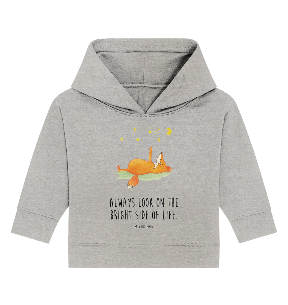 Organic Baby Hoodie Fuchs Sterne Baby Kapuzenshirt, Baby Kapuzensweatshirt, Baby Hoodie, Baby Pullover, Fuchs, Füchse, tröstende Worte, Spruch positiv, Spruch schön, Romantik, Always Look on the Bright Side of Life