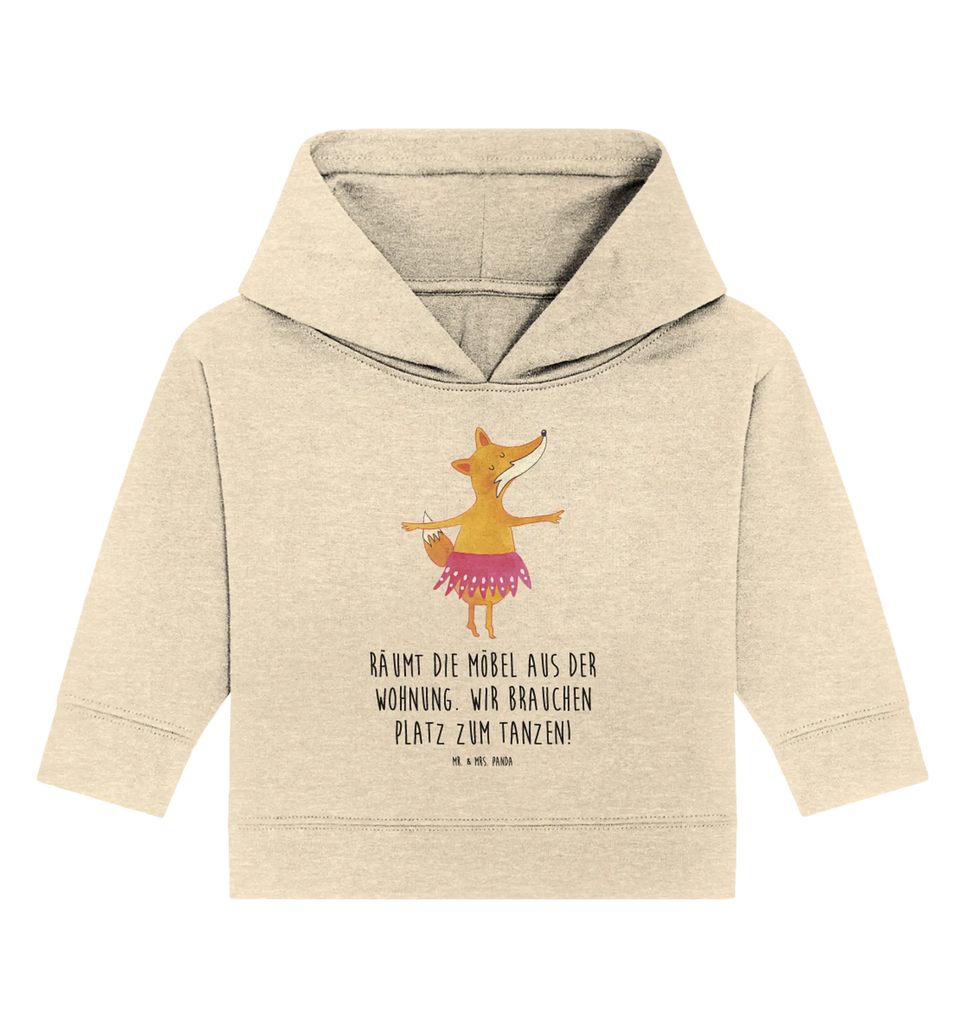 Organic Baby Hoodie Fuchs Ballerina Baby Kapuzenshirt, Baby Kapuzensweatshirt, Baby Hoodie, Baby Pullover, Fuchs, Fuchs Spruch, Füchse, Füchsin, Ballerina, Ballett, Tänzerin, Tanzen, Party, Einladung, Geburtstag