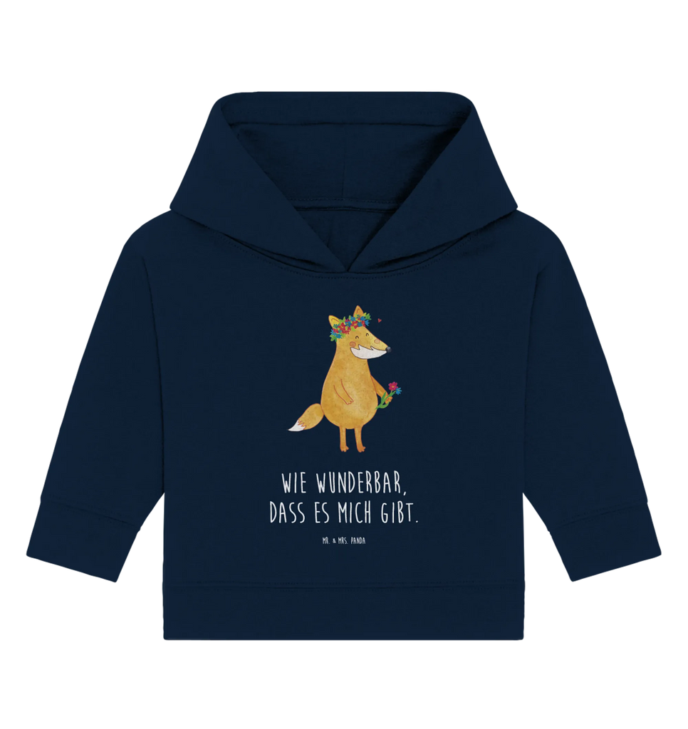 Organic Baby Hoodie Fuchs Blumen Baby Kapuzenshirt, Baby Kapuzensweatshirt, Baby Hoodie, Baby Pullover, Fuchs, Füchse, Fox, Liebe, Freundin, Fuchsmädchen, Blumenmädchen, Freundinnen, Liebesbeweis, Blume, Blumen, Motivation, Freude, ich, mich, Selbstliebe