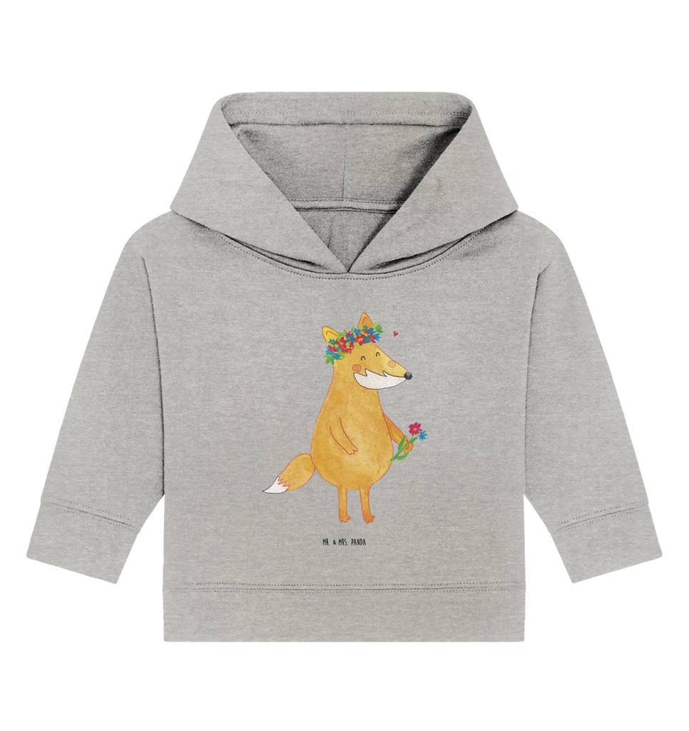 Organic Baby Hoodie Fuchs Blumen Baby Kapuzenshirt, Baby Kapuzensweatshirt, Baby Hoodie, Baby Pullover, Fuchs, Füchse, Fox, Liebe, Freundin, Fuchsmädchen, Blumenmädchen, Freundinnen, Liebesbeweis, Blume, Blumen, Motivation, Freude, ich, mich, Selbstliebe