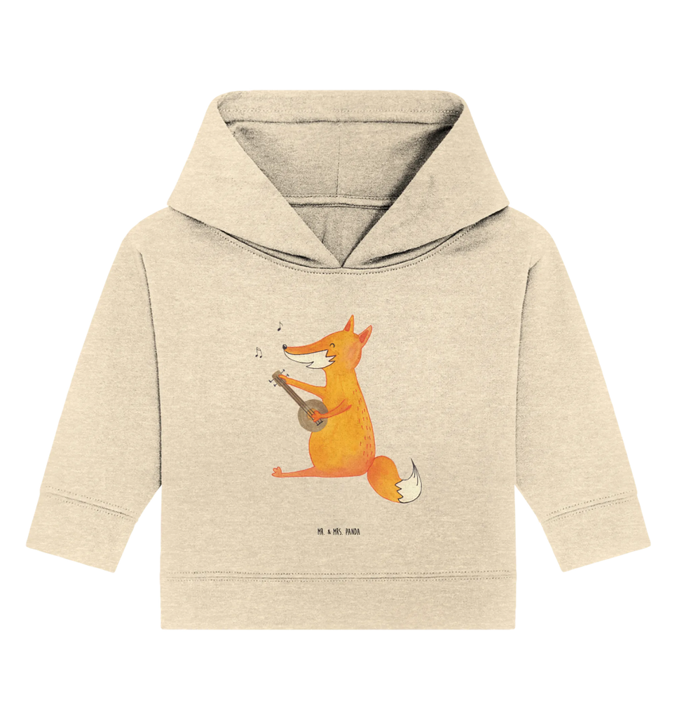 Organic Baby Hoodie Fuchs Gitarre Baby Kapuzenshirt, Baby Kapuzensweatshirt, Baby Hoodie, Baby Pullover, Fuchs, Füchse, Geschenk Musiker, Musik Spruch, Musikerin, Sänger, Sängerin, Gitarre