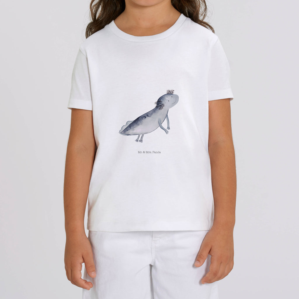 Organic Kinder T-Shirt Axolotl Schwimmen Kinder T-Shirt, Kinder T-Shirt Mädchen, Kinder T-Shirt Jungen, Axolotl, Molch, Axolot, Schwanzlurch, Lurch, Lurche, Problem, Probleme, Lösungen, Motivation