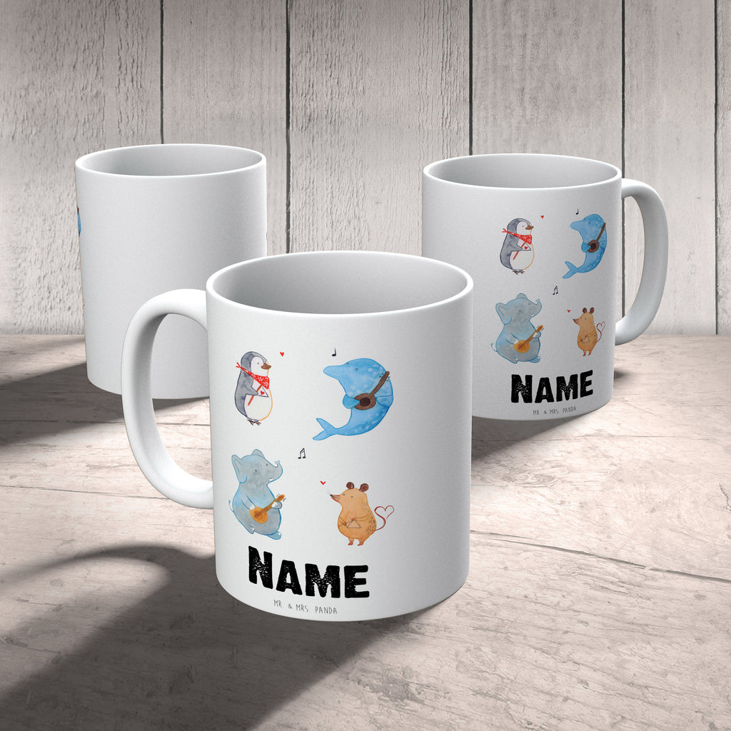 Personalisierte Tasse Big Band Personalisierte Tasse, Namenstasse, Wunschname, Personalisiert, Tasse, Namen, Drucken, Tasse mit Namen, Tiermotive, Gute Laune, lustige Sprüche, Tiere, Hund, Pinguin, Maus, Elefant, Delfin, Gitarre, Band, Triangel, Musikanten, Musik