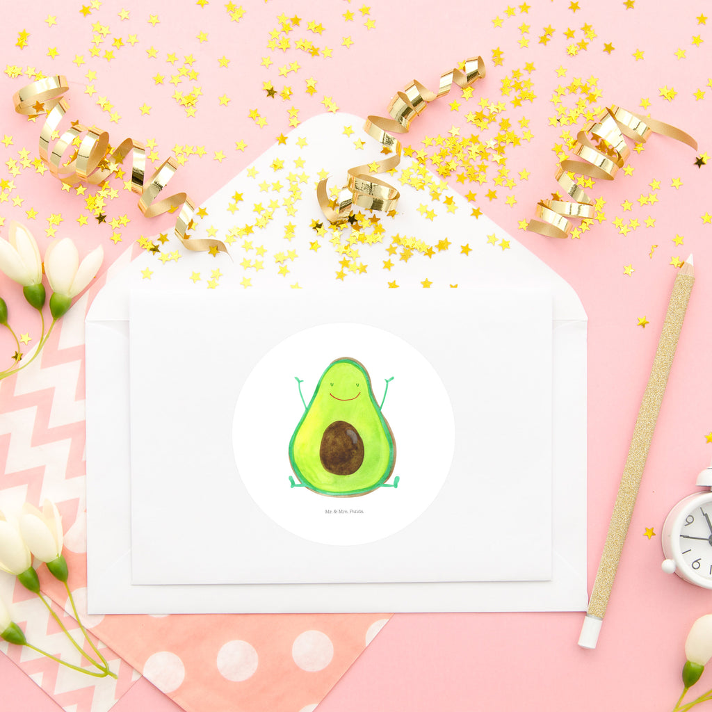 Rund Aufkleber Avocado Glücklich Sticker, Aufkleber, Etikett, Avocado, Veggie, Vegan, Gesund, Chaos