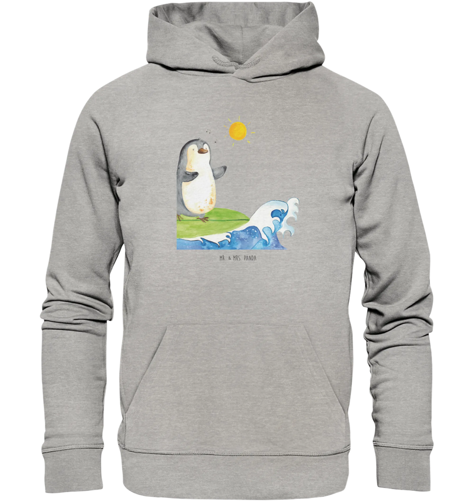 Organic Hoodie Pinguin Surfer Hoodie, Öko-Hoodie, Kapuzenpullover, Unisex, Männer Hoodie, Frauen Hoodie, Männer Kapuzenpullover, Frauen Kapuzenpullover, Oberteil, Pinguin, Pinguine, surfen, Surfer, Hawaii, Urlaub, Wellen, Wellen reiten, Portugal