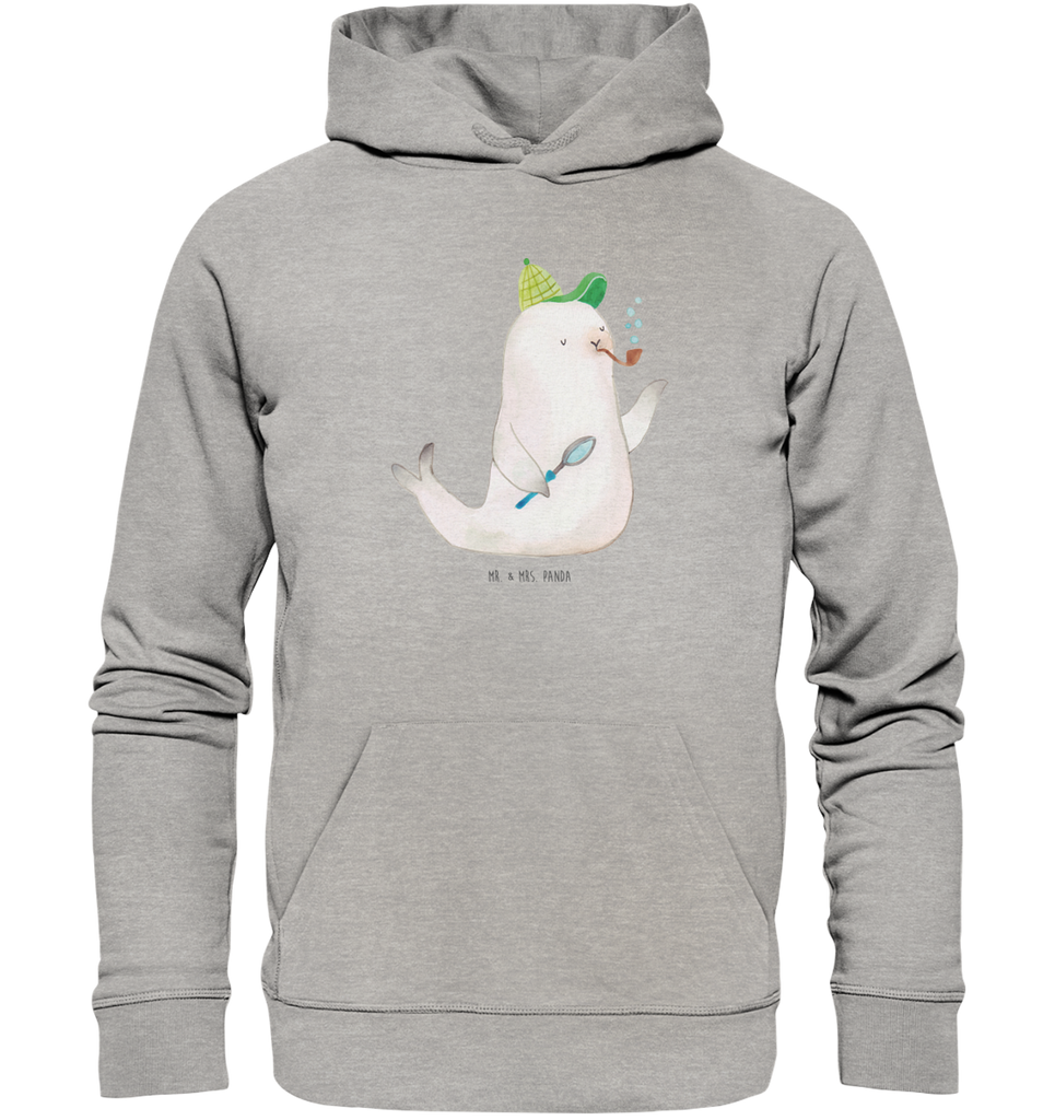 Organic Hoodie Robbe Sherlock Hoodie, Öko-Hoodie, Kapuzenpullover, Unisex, Männer Hoodie, Frauen Hoodie, Männer Kapuzenpullover, Frauen Kapuzenpullover, Oberteil, Tiermotive, Gute Laune, lustige Sprüche, Tiere