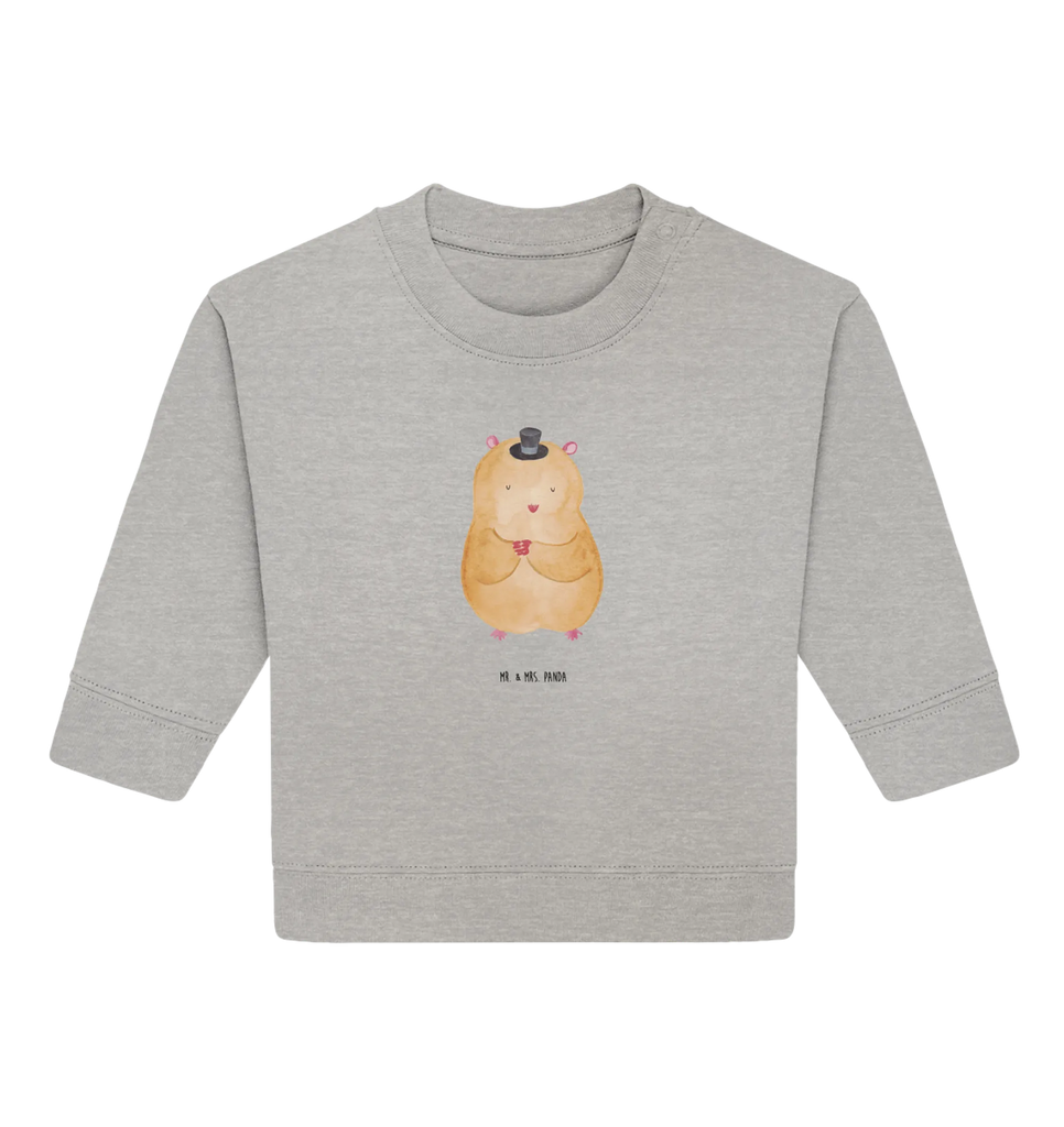 Organic Baby Pullover Hamster Hut Baby Bullover, Baby Sweatshirt, Tiermotive, Gute Laune, lustige Sprüche, Tiere, Hamster, Hut, Magier, Zylinder, Zwerghamster, Zauberer