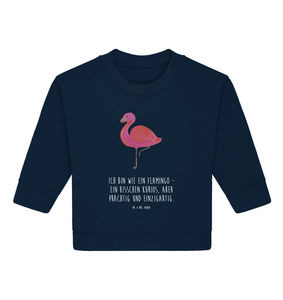 Organic Baby Pullover Flamingo Classic Baby Bullover, Baby Sweatshirt, Flamingo, Einzigartig, Selbstliebe, Stolz, ich, für mich, Spruch, Freundin, Freundinnen, Außenseiter, Sohn, Tochter, Geschwister