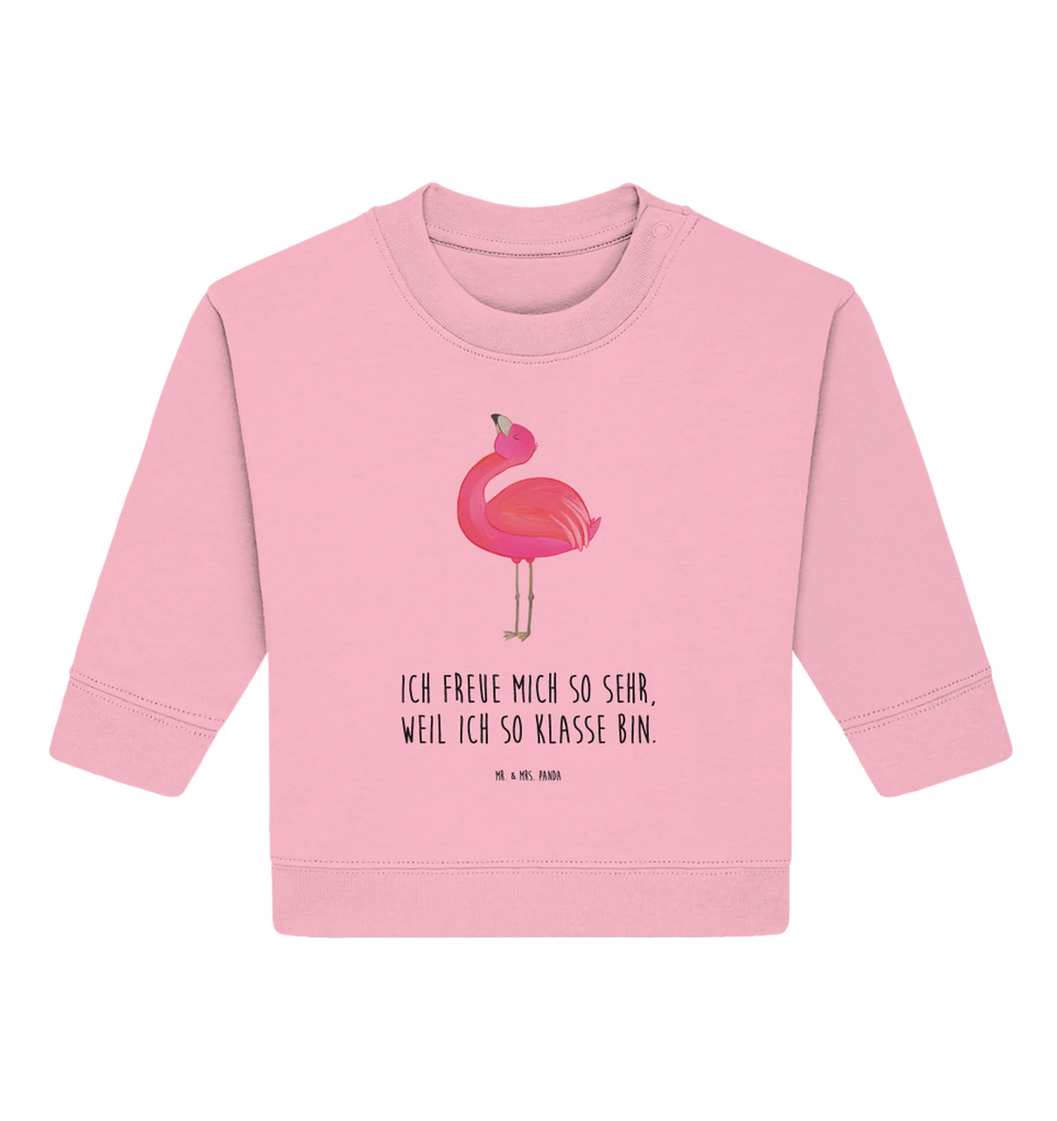 Organic Baby Pullover Flamingo Stolz Baby Bullover, Baby Sweatshirt, Flamingo, stolz, Freude, Selbstliebe, Selbstakzeptanz, Freundin, beste Freundin, Tochter, Mama, Schwester