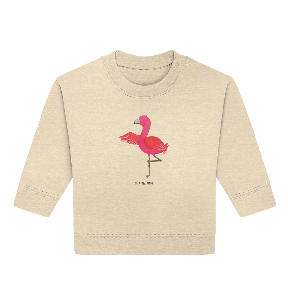 Organic Baby Pullover Flamingo Yoga Baby Bullover, Baby Sweatshirt, Flamingo, Vogel, Yoga, Namaste, Achtsamkeit, Yoga-Übung, Entspannung, Ärger, Aufregen, Tiefenentspannung