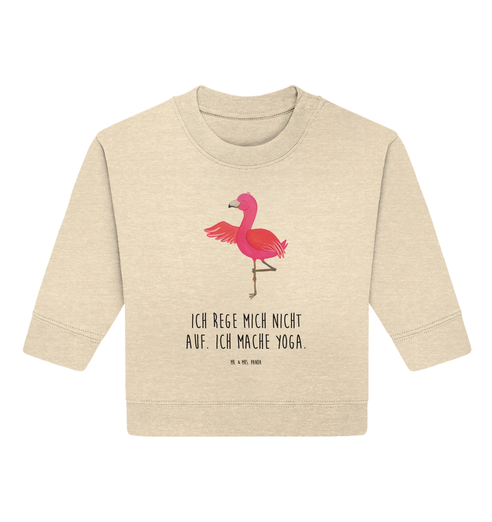 Organic Baby Pullover Flamingo Yoga Baby Bullover, Baby Sweatshirt, Flamingo, Vogel, Yoga, Namaste, Achtsamkeit, Yoga-Übung, Entspannung, Ärger, Aufregen, Tiefenentspannung