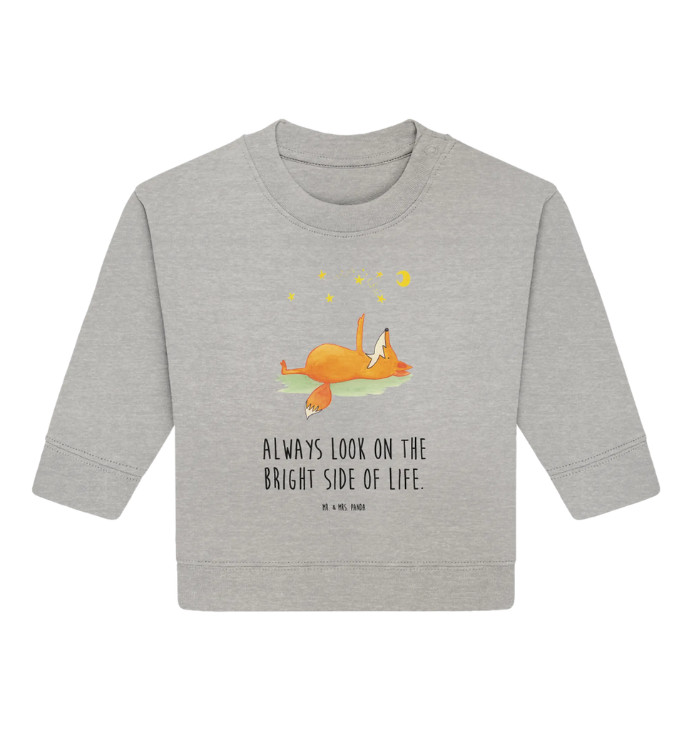 Organic Baby Pullover Fuchs Sterne Baby Bullover, Baby Sweatshirt, Fuchs, Füchse, tröstende Worte, Spruch positiv, Spruch schön, Romantik, Always Look on the Bright Side of Life