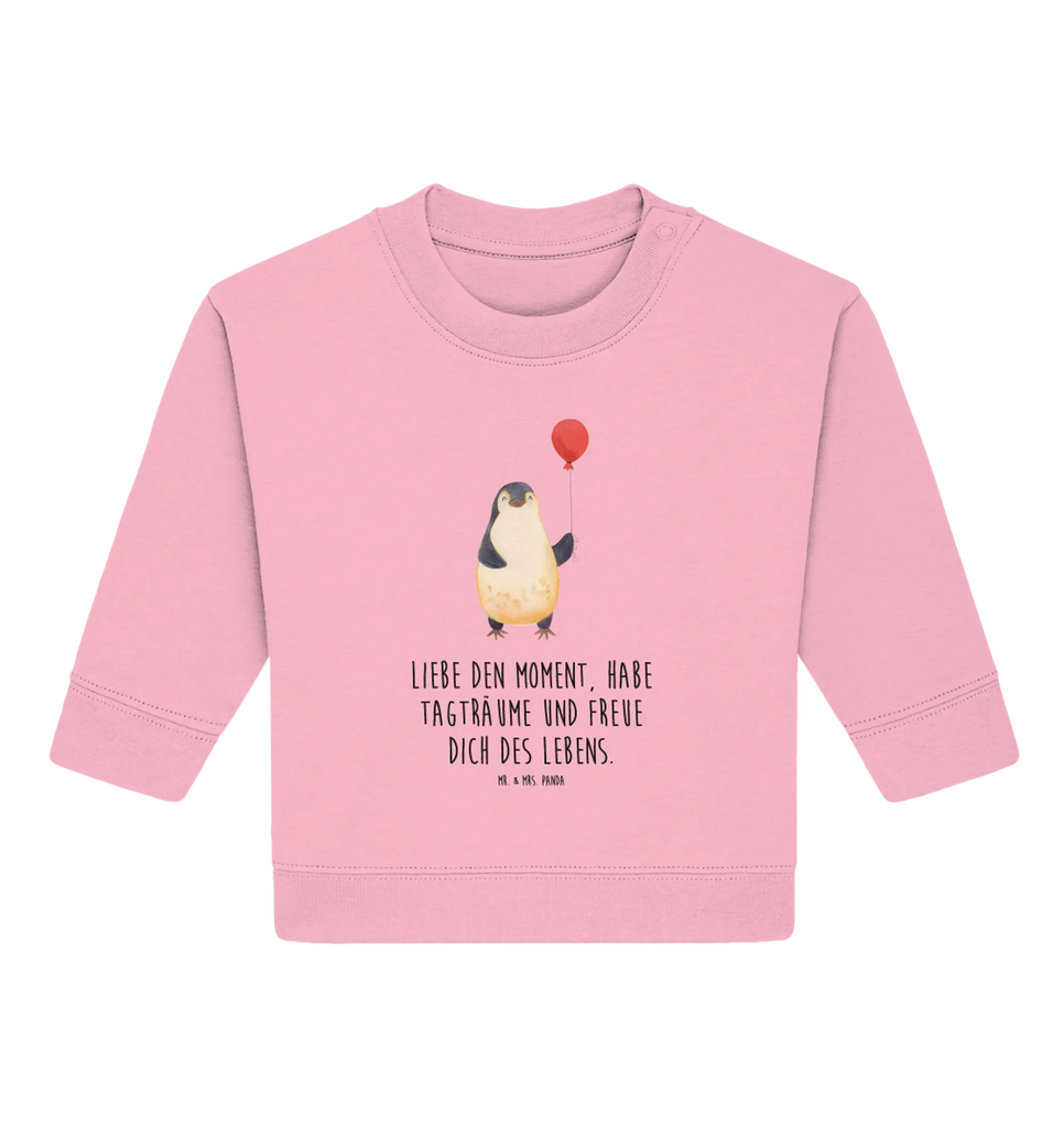 Organic Baby Pullover Pinguin Luftballon Baby Bullover, Baby Sweatshirt, Pinguin, Pinguine, Luftballon, Tagträume, Lebenslust, Geschenk Freundin, Geschenkidee, beste Freundin, Motivation, Neustart, neues Leben, Liebe, Glück