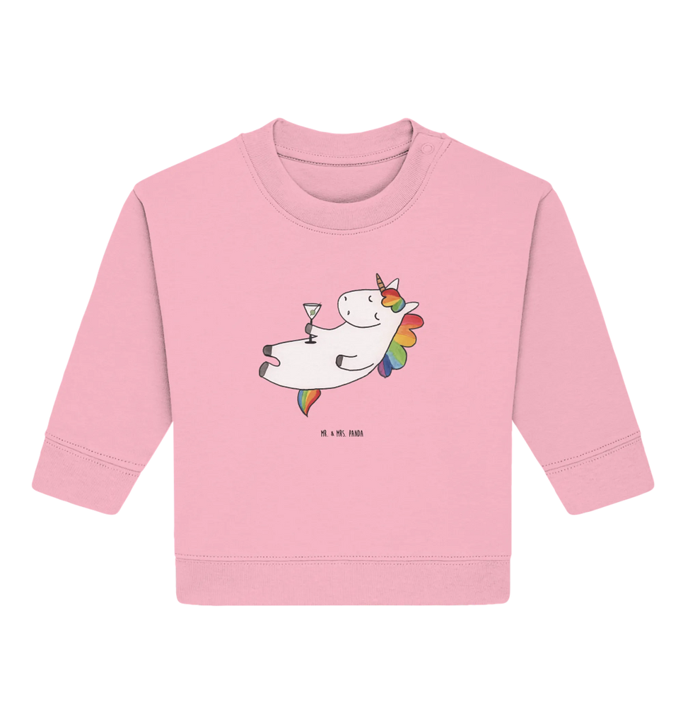 Organic Baby Pullover Einhorn Cocktail Baby Bullover, Baby Sweatshirt, Einhorn, Einhörner, Einhorn Deko, Pegasus, Unicorn, Party, Spaß, Feiern, Caipirinha, Rum, Cuba Libre, Sekt, Freundin, Geburtstag, lustig, witzig, Spruch, Glitzer