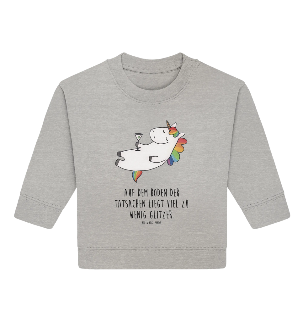 Organic Baby Pullover Einhorn Cocktail Baby Bullover, Baby Sweatshirt, Einhorn, Einhörner, Einhorn Deko, Pegasus, Unicorn, Party, Spaß, Feiern, Caipirinha, Rum, Cuba Libre, Sekt, Freundin, Geburtstag, lustig, witzig, Spruch, Glitzer