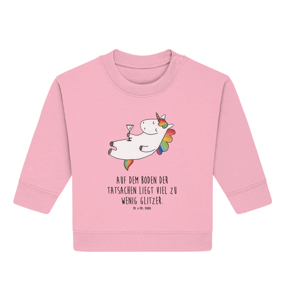 Organic Baby Pullover Einhorn Cocktail Baby Bullover, Baby Sweatshirt, Einhorn, Einhörner, Einhorn Deko, Pegasus, Unicorn, Party, Spaß, Feiern, Caipirinha, Rum, Cuba Libre, Sekt, Freundin, Geburtstag, lustig, witzig, Spruch, Glitzer