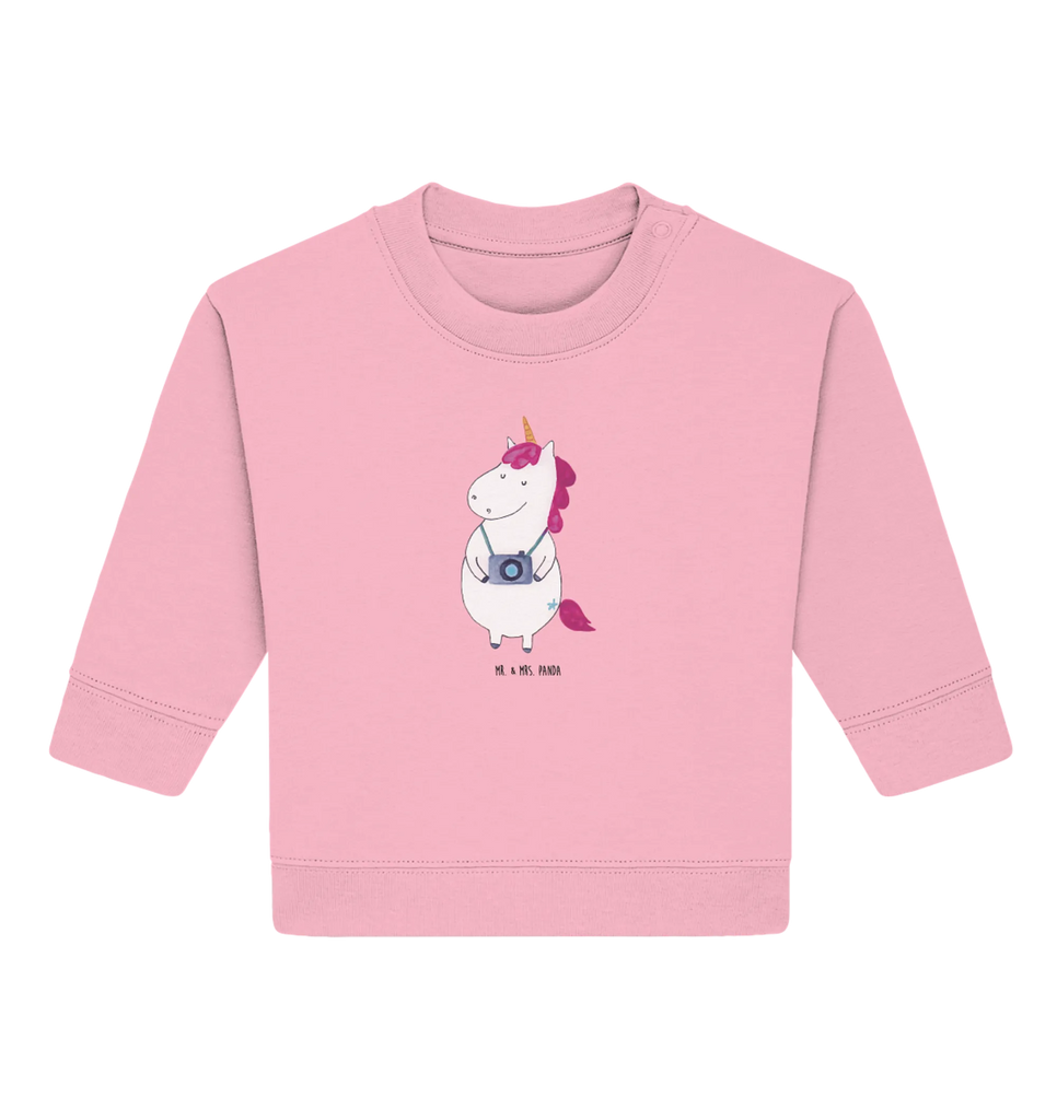 Organic Baby Pullover Einhorn Fotograf Baby Bullover, Baby Sweatshirt, Einhorn, Einhörner, Einhorn Deko, Pegasus, Unicorn, Fotograf, Fotografie, Kamera, Reisen, Weltreise, Weltenbummler, Urlaub, Tourist, Kurztrip, Reise, Städtereise