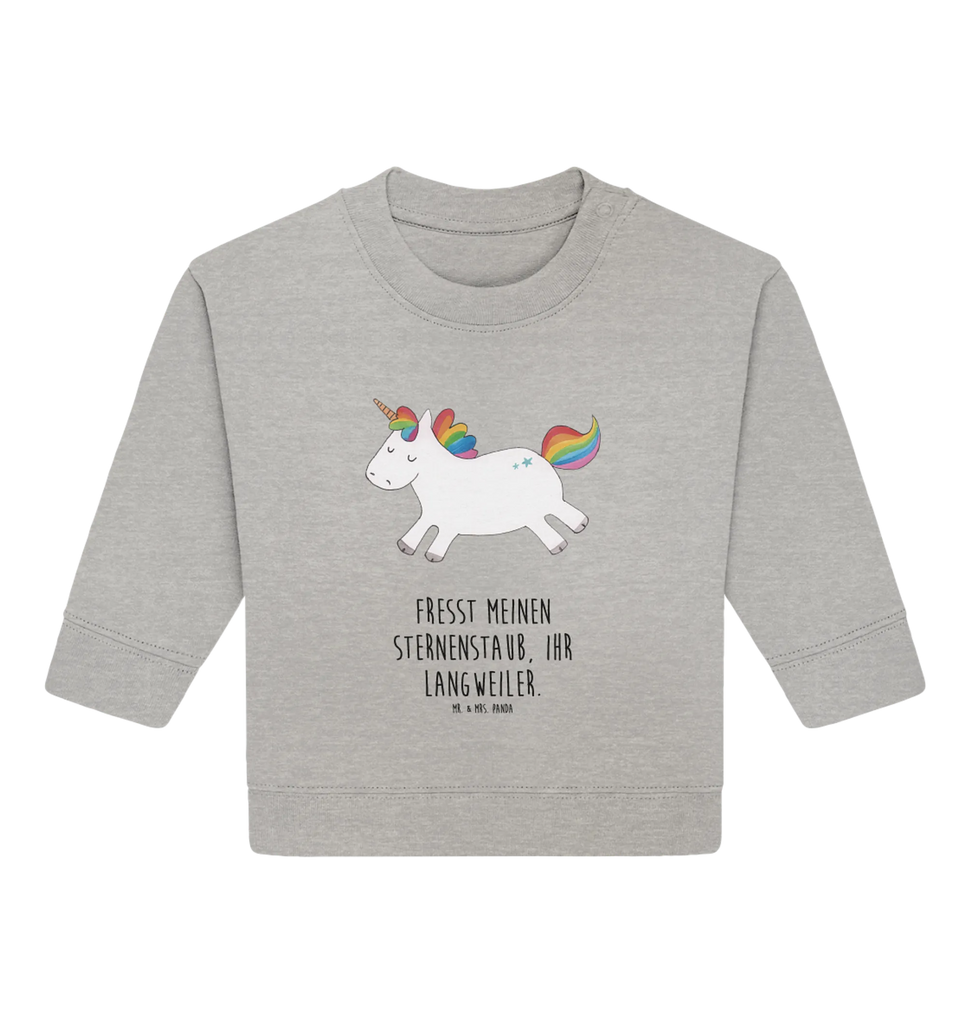 Organic Baby Pullover Einhorn Happy Baby Bullover, Baby Sweatshirt, Einhorn, Einhörner, Einhorn Deko, Pegasus, Unicorn, glücklich, fröhlich, Spaß, Freude, Lebensfreude, witzig, spannend, Lächeln, Lachen