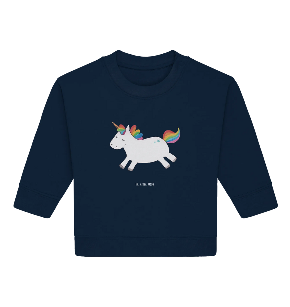 Organic Baby Pullover Einhorn Happy Baby Bullover, Baby Sweatshirt, Einhorn, Einhörner, Einhorn Deko, Pegasus, Unicorn, glücklich, fröhlich, Spaß, Freude, Lebensfreude, witzig, spannend, Lächeln, Lachen