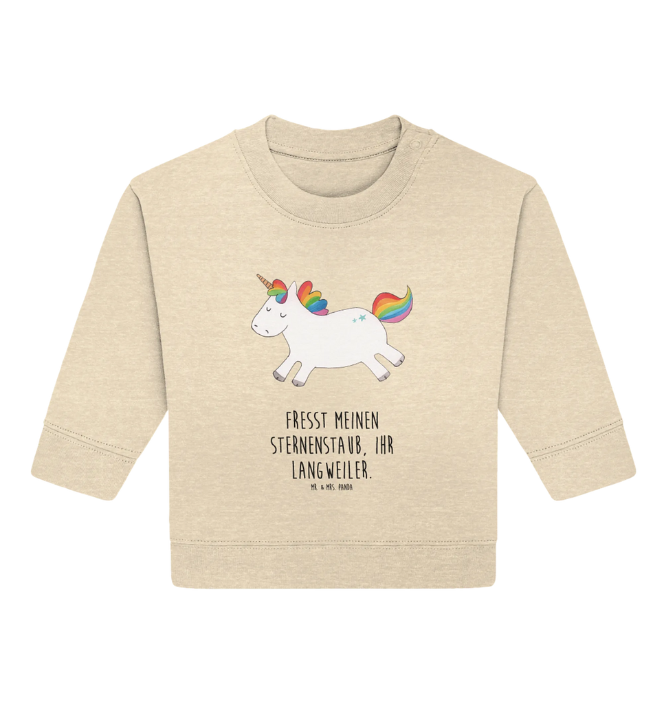 Organic Baby Pullover Einhorn Happy Baby Bullover, Baby Sweatshirt, Einhorn, Einhörner, Einhorn Deko, Pegasus, Unicorn, glücklich, fröhlich, Spaß, Freude, Lebensfreude, witzig, spannend, Lächeln, Lachen