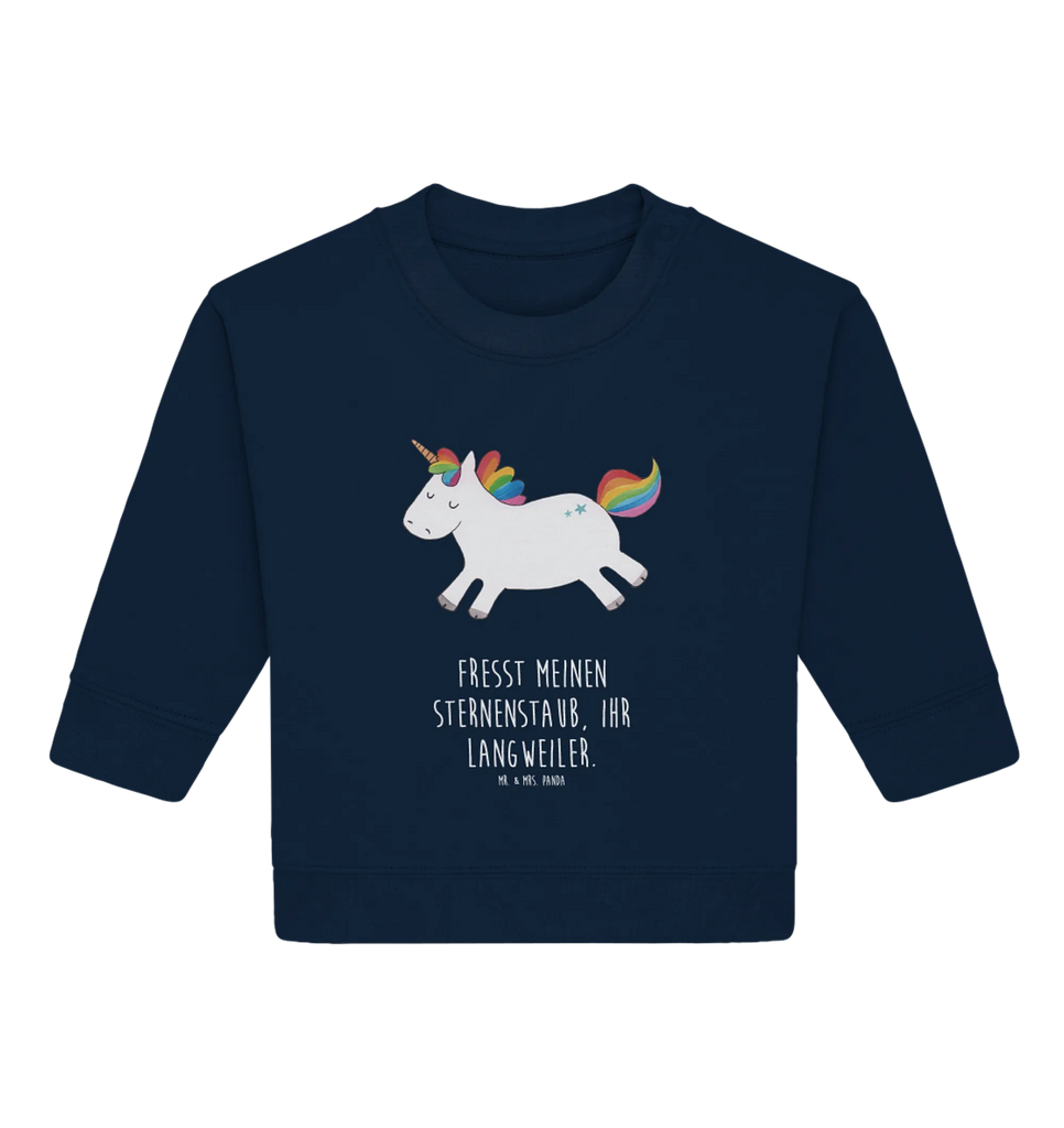 Organic Baby Pullover Einhorn Happy Baby Bullover, Baby Sweatshirt, Einhorn, Einhörner, Einhorn Deko, Pegasus, Unicorn, glücklich, fröhlich, Spaß, Freude, Lebensfreude, witzig, spannend, Lächeln, Lachen