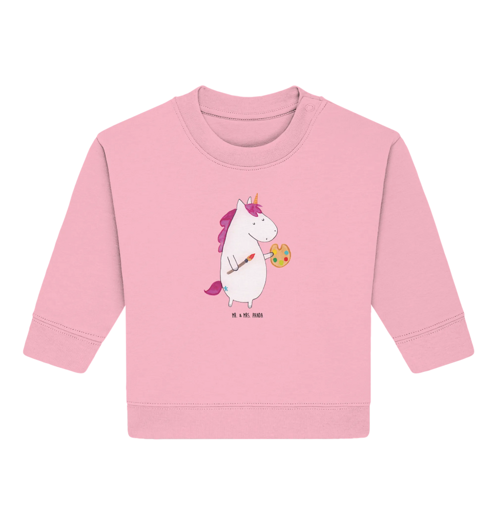 Organic Baby Pullover Einhorn Künstler Baby Bullover, Baby Sweatshirt, Einhorn, Einhörner, Einhorn Deko, Pegasus, Unicorn, Englisch, Künstler, Artist, Malen, Zeichnen, Welt, Farbe, Stift, Pinsel, Geschenk, Maler