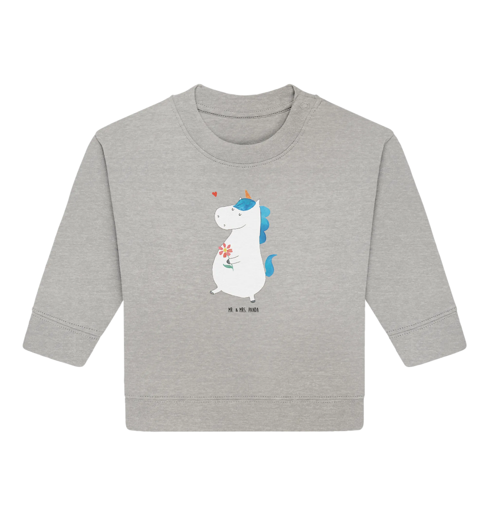 Organic Baby Pullover Einhorn Spaziergang Baby Bullover, Baby Sweatshirt, Einhorn, Einhörner, Einhorn Deko, Pegasus, Unicorn, Glitzer, Blumen, Spaziergang, Motivation, Gute Laune, Freude, Freundin, Mutter, Schwester