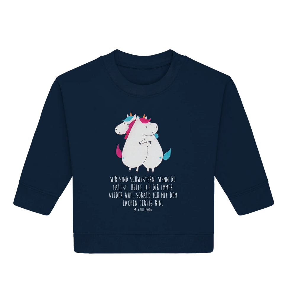 Organic Baby Pullover Einhörner Umarmen Baby Bullover, Baby Sweatshirt, Einhorn, Einhörner, Einhorn Deko, Pegasus, Unicorn, Freundinnen, Freundin, BFF, Schwester, Schwestern, Familie, Geschwister, Sister, Liebe