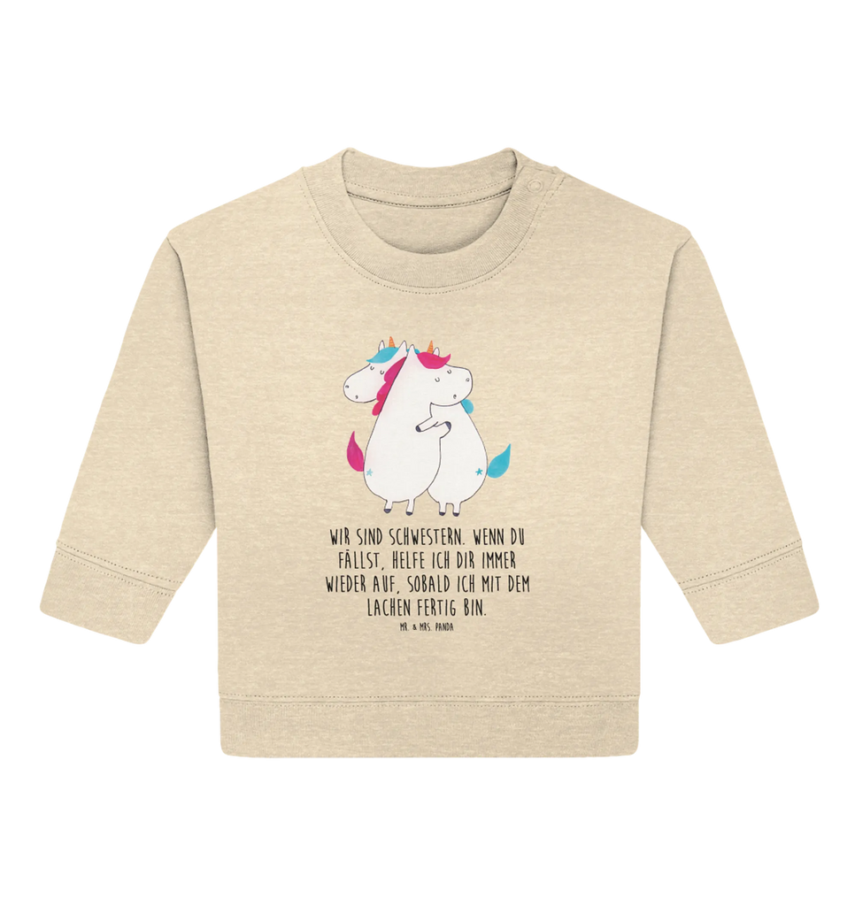 Organic Baby Pullover Einhörner Umarmen Baby Bullover, Baby Sweatshirt, Einhorn, Einhörner, Einhorn Deko, Pegasus, Unicorn, Freundinnen, Freundin, BFF, Schwester, Schwestern, Familie, Geschwister, Sister, Liebe