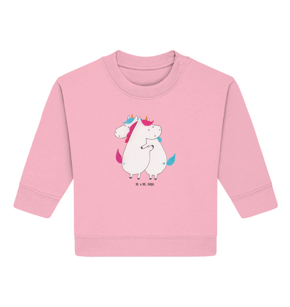 Organic Baby Pullover Einhörner Umarmen Baby Bullover, Baby Sweatshirt, Einhorn, Einhörner, Einhorn Deko, Pegasus, Unicorn, Freundinnen, Freundin, BFF, Schwester, Schwestern, Familie, Geschwister, Sister, Liebe