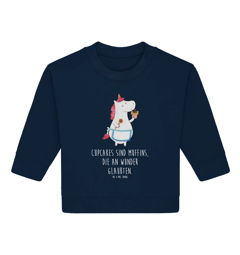 Organic Baby Pullover Einhorn Küche Baby Bullover, Baby Sweatshirt, Einhorn, Einhörner, Einhorn Deko, Pegasus, Unicorn, backen, Muffin, Motivation, Träumer, träumen, Bäckerin, Hobbykoch, Koch, Torte, Kuchen