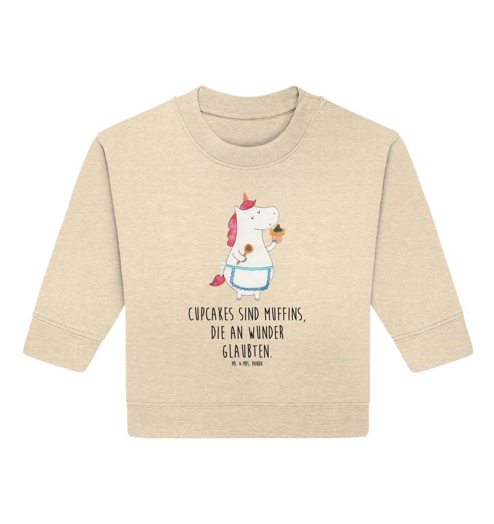 Organic Baby Pullover Einhorn Küche Baby Bullover, Baby Sweatshirt, Einhorn, Einhörner, Einhorn Deko, Pegasus, Unicorn, backen, Muffin, Motivation, Träumer, träumen, Bäckerin, Hobbykoch, Koch, Torte, Kuchen