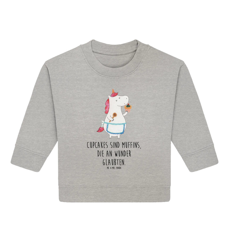 Organic Baby Pullover Einhorn Küche Baby Bullover, Baby Sweatshirt, Einhorn, Einhörner, Einhorn Deko, Pegasus, Unicorn, backen, Muffin, Motivation, Träumer, träumen, Bäckerin, Hobbykoch, Koch, Torte, Kuchen