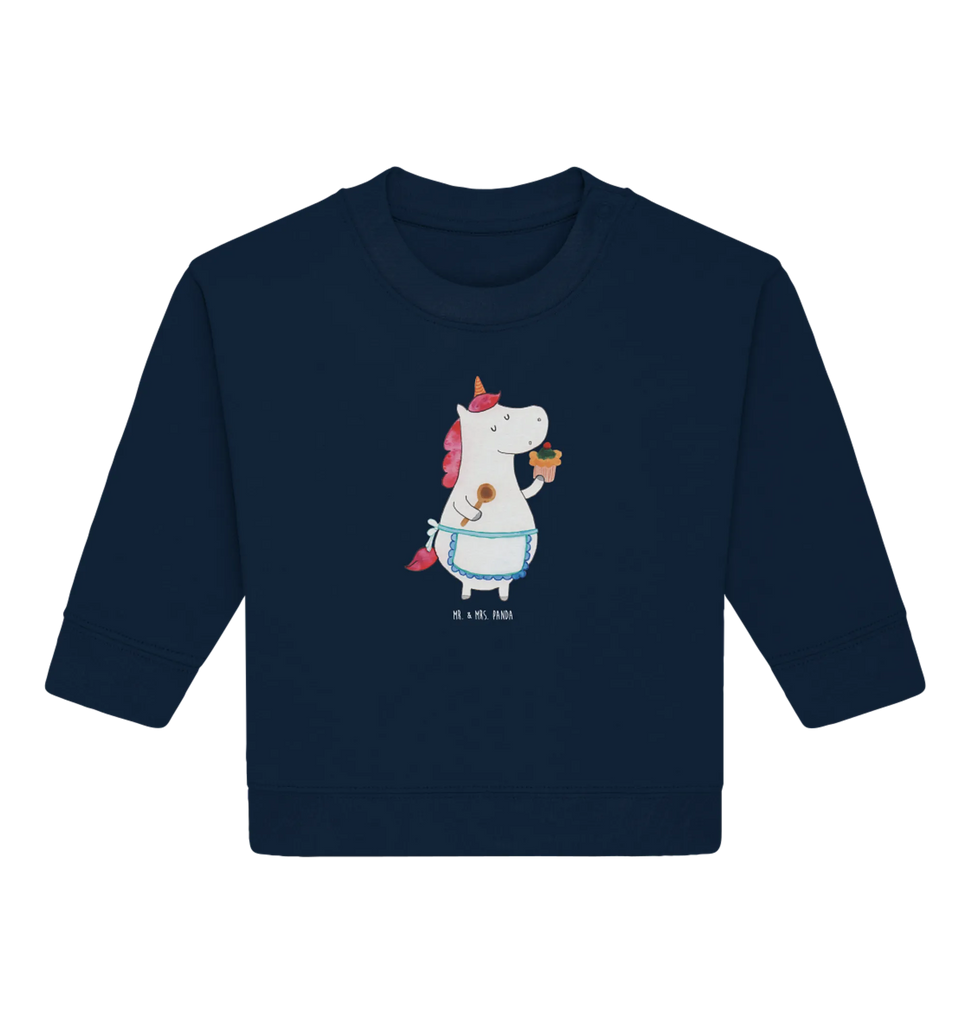 Organic Baby Pullover Einhorn Küche Baby Bullover, Baby Sweatshirt, Einhorn, Einhörner, Einhorn Deko, Pegasus, Unicorn, backen, Muffin, Motivation, Träumer, träumen, Bäckerin, Hobbykoch, Koch, Torte, Kuchen