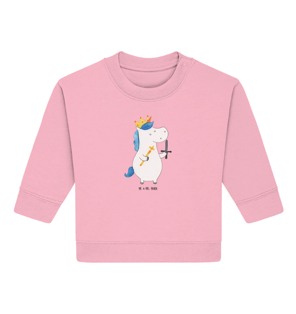 Organic Baby Pullover Einhorn König mit Schwert Baby Bullover, Baby Sweatshirt, Einhorn, Einhörner, Einhorn Deko, Pegasus, Unicorn, König, Ritter, Mittelalter