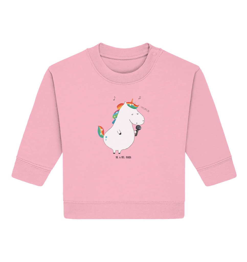 Organic Baby Pullover Einhorn Sänger Baby Bullover, Baby Sweatshirt, Einhorn, Einhörner, Einhorn Deko, Pegasus, Unicorn, Glitzer, Konfetti, Party, Geburtstag, Feier, Fest, Disco, Sängerin, Sänger, Freundin