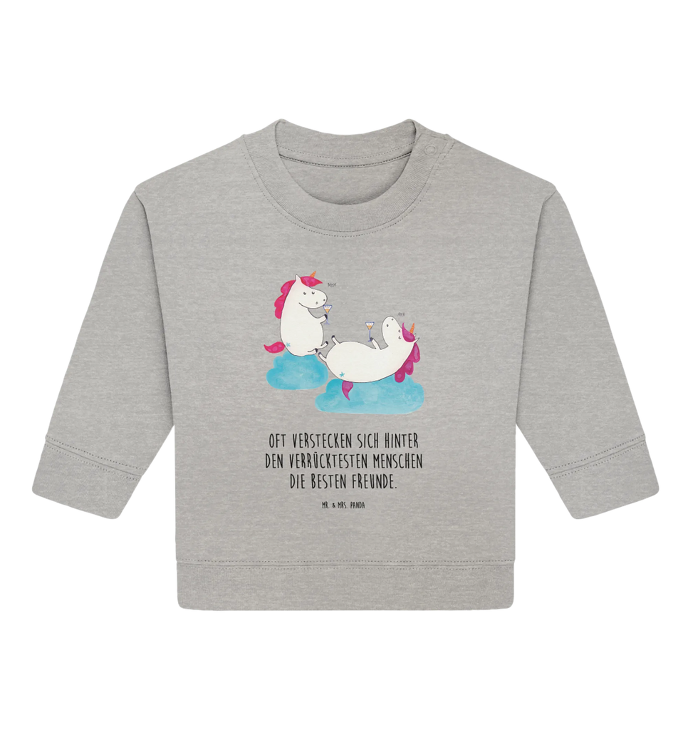 Organic Baby Pullover Einhorn Sekt Baby Bullover, Baby Sweatshirt, Einhorn, Einhörner, Einhorn Deko, Pegasus, Unicorn, Freundinnen, Freundin, BFF, Sekt, Mädelsabend, Spaß, Party, Korken, Anstoßen, Beste