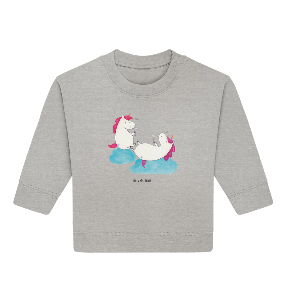 Organic Baby Pullover Einhorn Sekt Baby Bullover, Baby Sweatshirt, Einhorn, Einhörner, Einhorn Deko, Pegasus, Unicorn, Freundinnen, Freundin, BFF, Sekt, Mädelsabend, Spaß, Party, Korken, Anstoßen, Beste