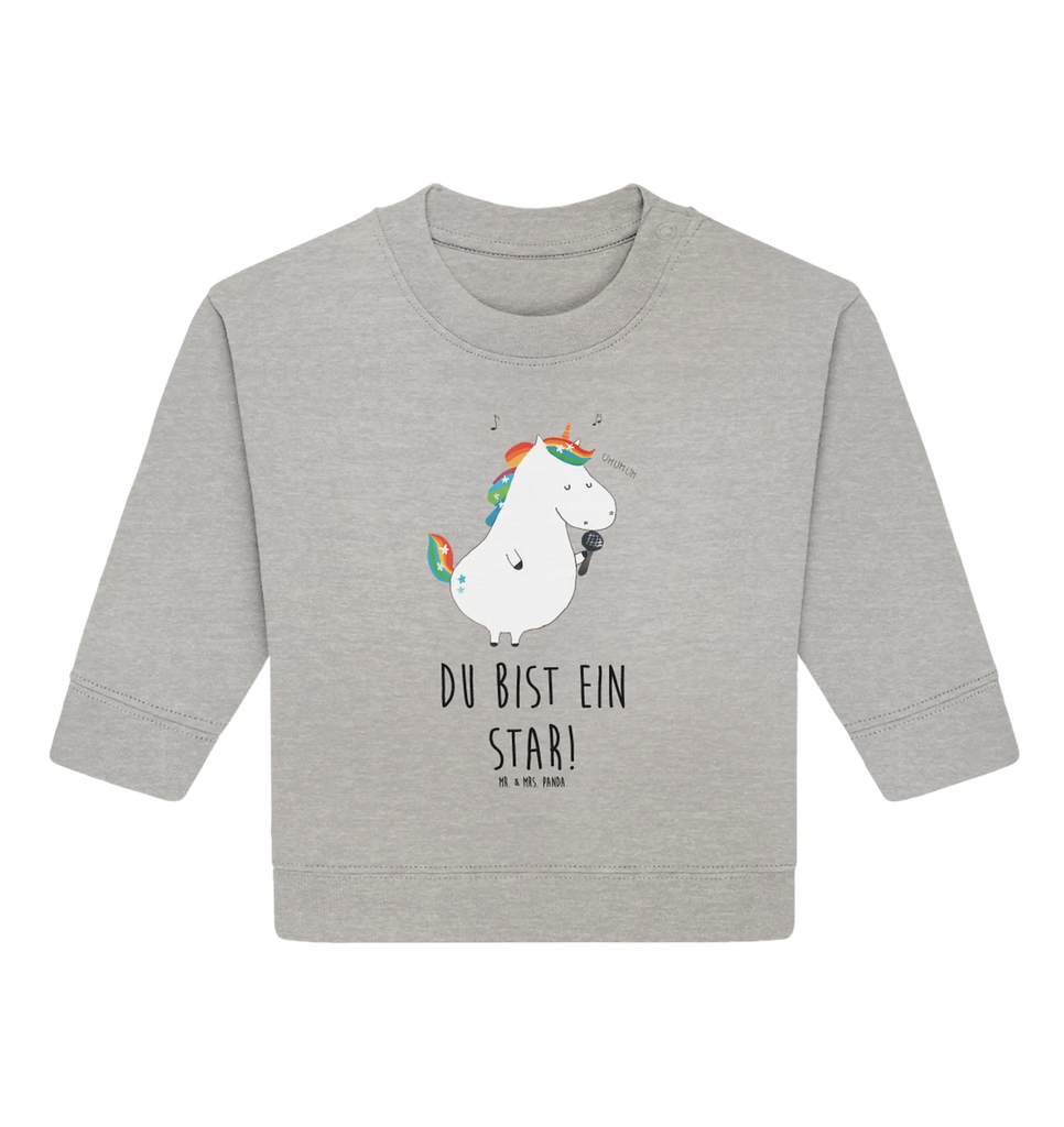 Organic Baby Pullover Einhorn Sänger Baby Bullover, Baby Sweatshirt, Einhorn, Einhörner, Einhorn Deko, Pegasus, Unicorn, Glitzer, Konfetti, Party, Geburtstag, Feier, Fest, Disco, Sängerin, Sänger, Freundin