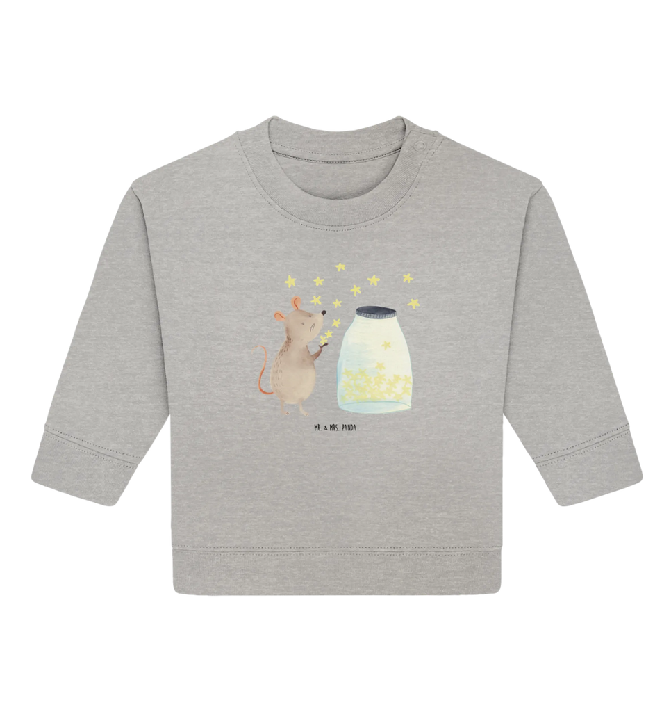 Organic Baby Pullover Maus Sterne Baby Bullover, Baby Sweatshirt, Tiermotive, Gute Laune, lustige Sprüche, Tiere, Maus, Sterne, Wunsch, Kind, Taufe, Taufgeschenk, Geburt, Schwangerschaft, erstes Kind, Kindergeburtstag, Geburtstag, Hoffnung, Träume