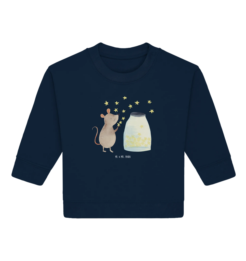 Organic Baby Pullover Maus Sterne Baby Bullover, Baby Sweatshirt, Tiermotive, Gute Laune, lustige Sprüche, Tiere, Maus, Sterne, Wunsch, Kind, Taufe, Taufgeschenk, Geburt, Schwangerschaft, erstes Kind, Kindergeburtstag, Geburtstag, Hoffnung, Träume