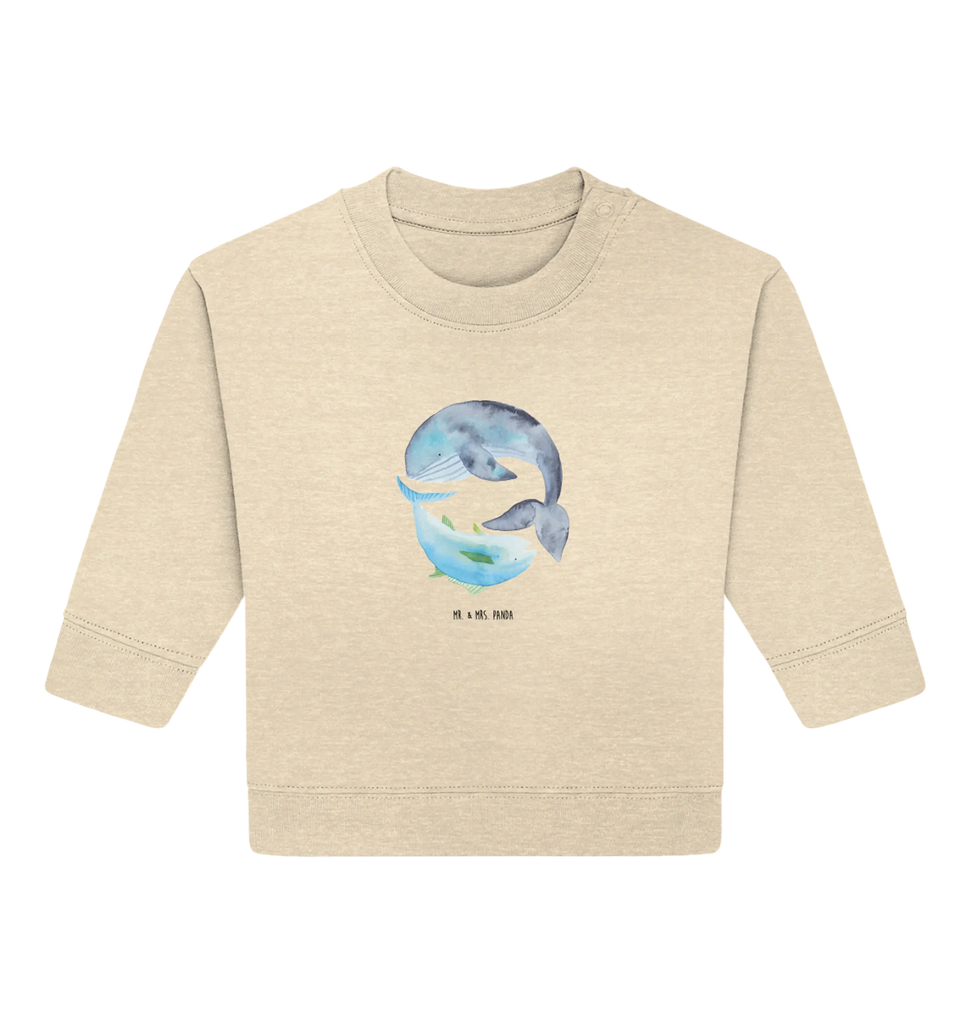 Organic Baby Pullover Walfisch Thunfisch Baby Bullover, Baby Sweatshirt, Tiermotive, Gute Laune, lustige Sprüche, Tiere, Wal, Wahl, Tunfisch, Wortwitz lustig, Spruch lustig, Flachwitz, Witz, Spruch des Tages, Flachwitz Geschenk