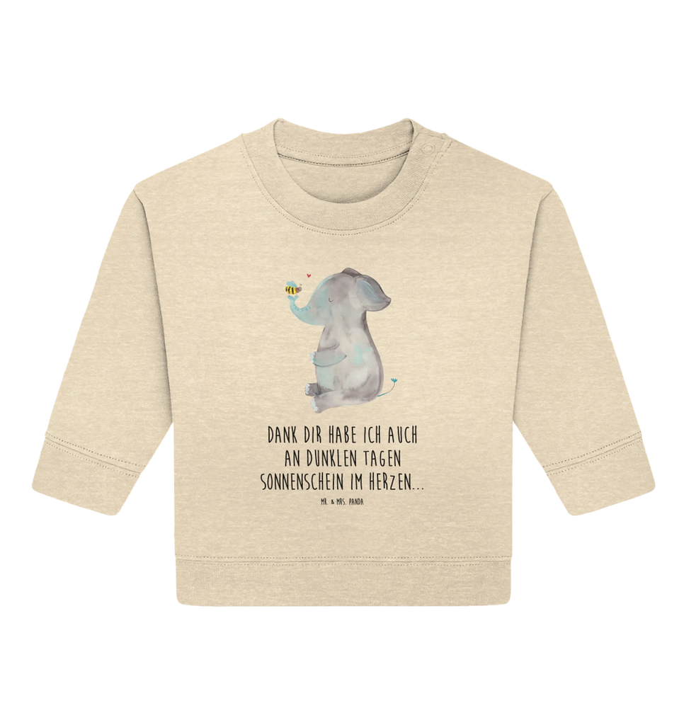 Organic Baby Pullover Elefant Biene Baby Bullover, Baby Sweatshirt, Tiermotive, Gute Laune, lustige Sprüche, Tiere, Elefant, Biene, Liebe, Liebesbeweis, Jahrestag, Liebesgeschenk, Heiratsantrag, Hochzeitsgeschenk, Liebesspruch