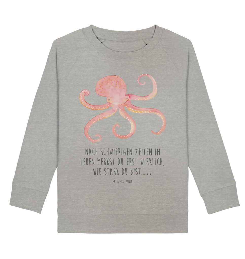 Organic Kinder Pullover Tintenfisch Kinder Pullover, Kinder Sweatshirt, Jungen, Mädchen, Tiermotive, Gute Laune, lustige Sprüche, Tiere, Meer, Meerestier, Krake, Tintenfisch, Arme, Wasser, Ozean