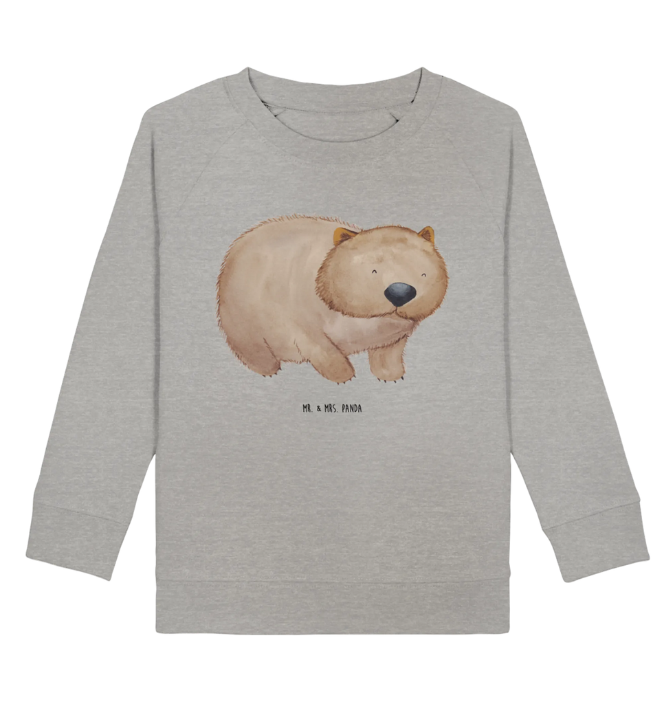 Organic Kinder Pullover Wombat Kinder Pullover, Kinder Sweatshirt, Jungen, Mädchen, Tiermotive, Gute Laune, lustige Sprüche, Tiere, Wombat, Das Leben ist schön, Motivation, Spruch, Australien