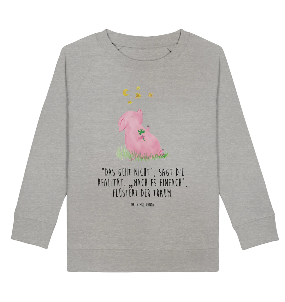 Organic Kinder Pullover Glücksschwein Kinder Pullover, Kinder Sweatshirt, Jungen, Mädchen, Tiermotive, Gute Laune, lustige Sprüche, Tiere, Glücksschwein. Glück, Schwein, Schweinchen, Sterne, Sernchen, Ziele, Träume, Motivation, Glücksbringer