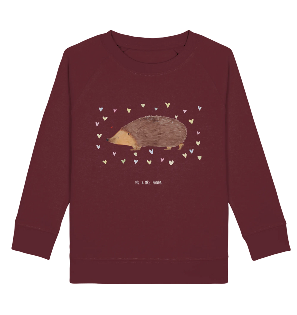 Organic Kinder Pullover Igel Herzen Kinder Pullover, Kinder Sweatshirt, Jungen, Mädchen, Tiermotive, Gute Laune, lustige Sprüche, Tiere, Liebe, Herz, Herzen, Igel, Vertrauen, Kuss, Leben