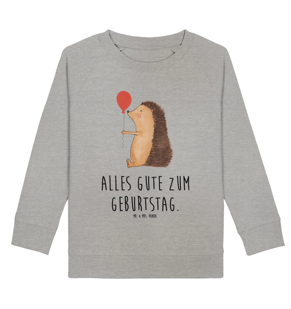 Organic Kinder Pullover Igel mit Luftballon Kinder Pullover, Kinder Sweatshirt, Jungen, Mädchen, Tiermotive, Gute Laune, lustige Sprüche, Tiere, Igel, Geburtstag, Herzlichen Glückwunsch, Glückwunsch, Geburtstagskind, Ballon, Happy Birthday